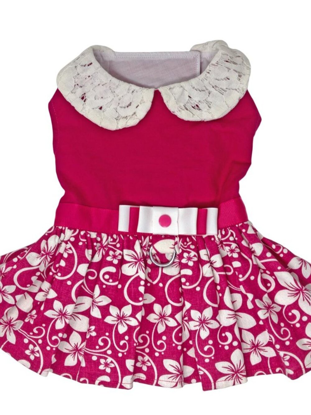 Doggie Design Pink Hibiscus Dog Dress with Matching Leash
